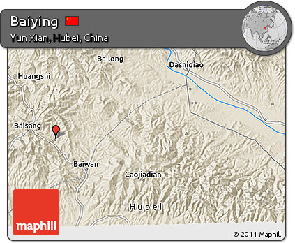 Shaded Relief 3D Map of Baiying