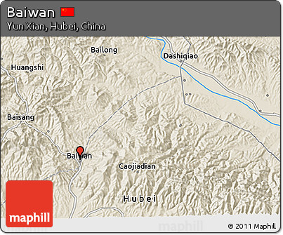Shaded Relief 3D Map of Baiwan