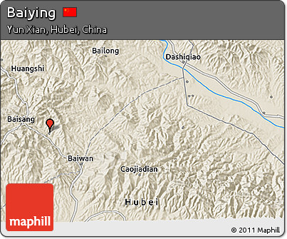 Shaded Relief 3D Map of Baiying