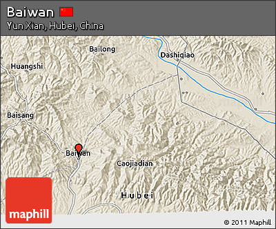 Shaded Relief 3D Map of Baiwan