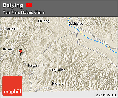 Shaded Relief 3D Map of Baiying
