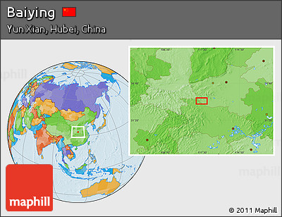 Political Location Map of Baiying