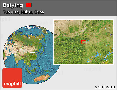 Satellite Location Map of Baiying