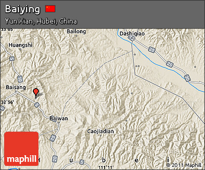 Shaded Relief Map of Baiying