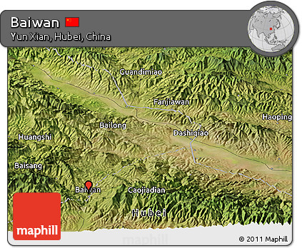 Satellite Panoramic Map of Baiwan