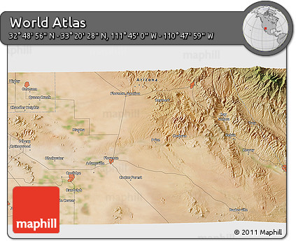 Satellite 3D Map of the Area around 33° 4' 42" N, 111° 16' 30" W