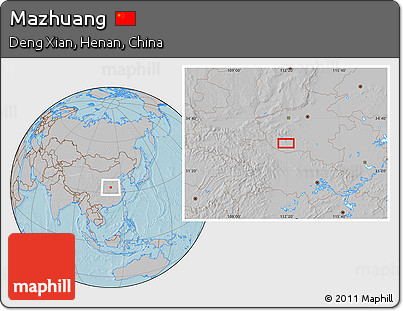 Gray Location Map of Mazhuang, hill shading