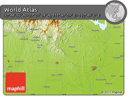 Physical Map of the Area around 33° 4' 42" N, 112° 16' 30" E