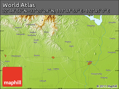 Physical Map of the Area around 33° 4' 42" N, 112° 16' 30" E