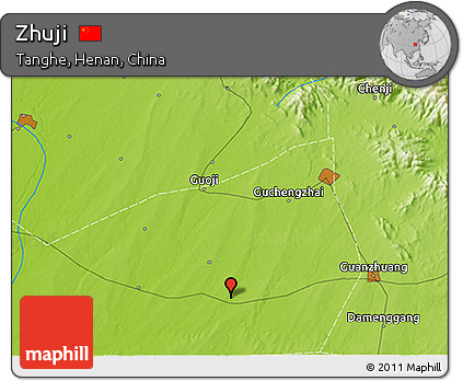 Physical 3D Map of Zhuji