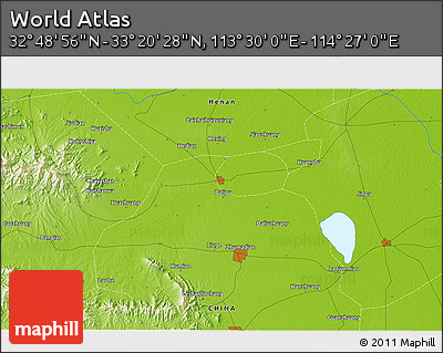 Physical 3D Map of the Area around 33° 4' 42" N, 113° 58' 29" E