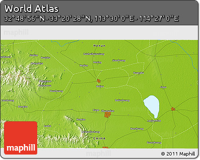 Physical 3D Map of the Area around 33° 4' 42" N, 113° 58' 29" E