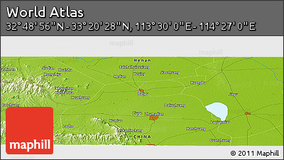 Physical Panoramic Map of the Area around 33° 4' 42" N, 113° 58' 29" E
