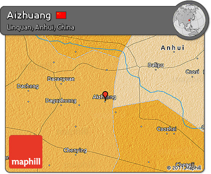 Political 3D Map of Aizhuang