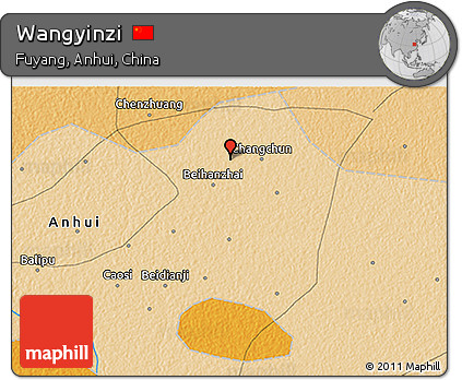 Political 3D Map of Wangyinzi