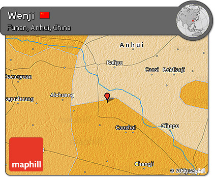 Political 3D Map of Wenji
