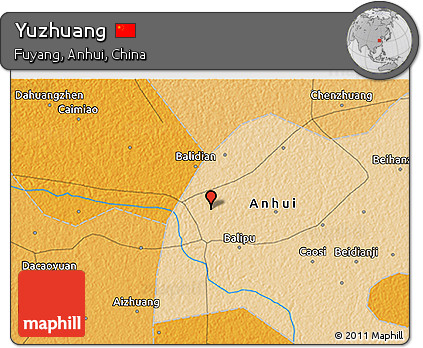 Political 3D Map of Yuzhuang