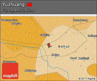 Political 3D Map of Yuzhuang