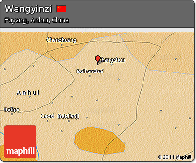 Political 3D Map of Wangyinzi