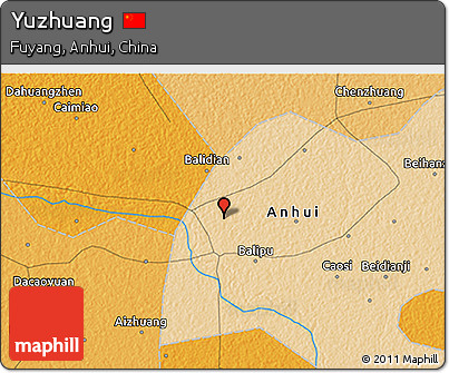 Political 3D Map of Yuzhuang