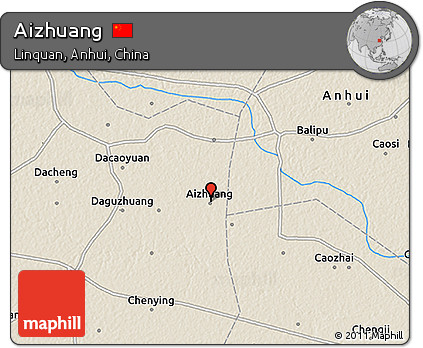 Shaded Relief 3D Map of Aizhuang