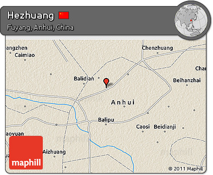 Shaded Relief 3D Map of Hezhuang