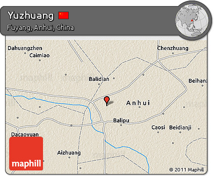 Shaded Relief 3D Map of Yuzhuang
