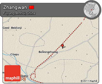 Shaded Relief 3D Map of Zhangwan