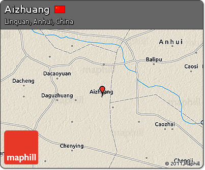 Shaded Relief 3D Map of Aizhuang