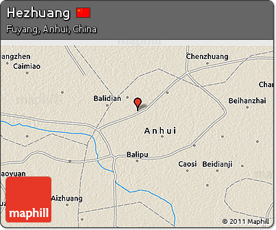 Shaded Relief 3D Map of Hezhuang
