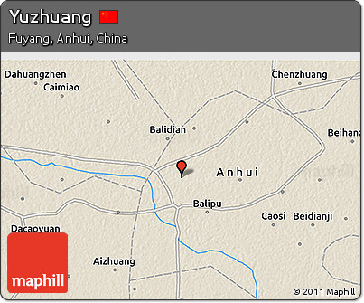Shaded Relief 3D Map of Yuzhuang