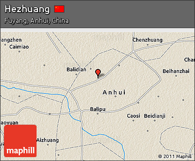 Shaded Relief 3D Map of Hezhuang