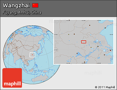 Gray Location Map of Wangzhai
