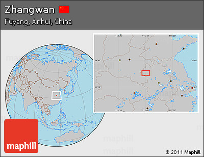 Gray Location Map of Zhangwan