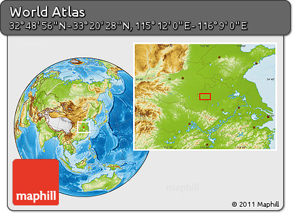 Physical Location Map of the Area around 33° 4' 42" N, 115° 40' 30" E