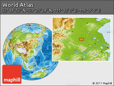 Physical Location Map of the Area around 33° 4' 42" N, 115° 40' 30" E