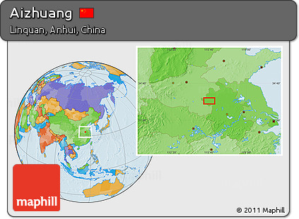 Political Location Map of Aizhuang