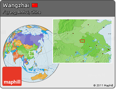 Political Location Map of Wangzhai