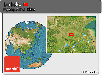 Satellite Location Map of Liuheko