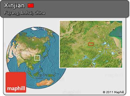 Satellite Location Map of Xinjian
