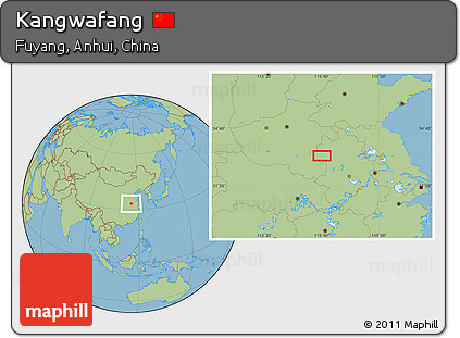 Savanna Style Location Map of Kangwafang