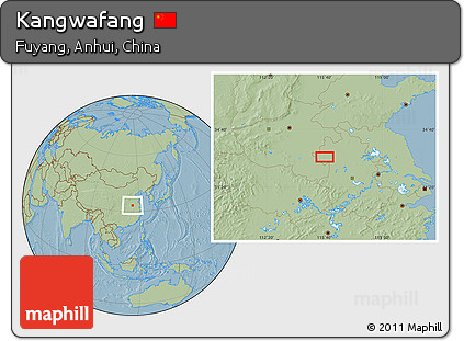 Savanna Style Location Map of Kangwafang, hill shading