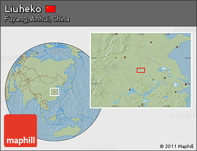 Savanna Style Location Map of Liuheko, hill shading