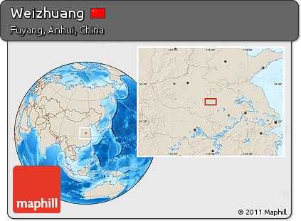 Shaded Relief Location Map of Weizhuang