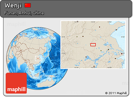 Shaded Relief Location Map of Wenji