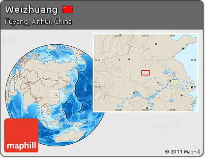 Shaded Relief Location Map of Weizhuang