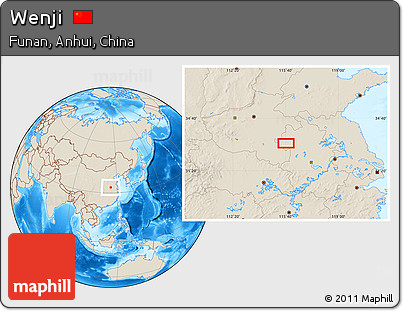 Shaded Relief Location Map of Wenji
