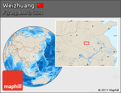 Shaded Relief Location Map of Weizhuang
