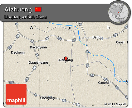 Shaded Relief Map of Aizhuang