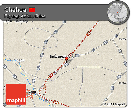 Shaded Relief Map of Chahua